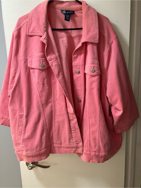 Avenue Jackets & Blazers - Avenue Pink Oversized Denim Jacket